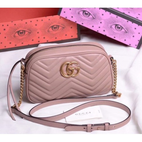 Gucci GG Marmont Small Shoulder Bag 447632 Deep Pink