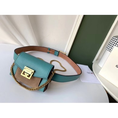 GIVENCHY GV3 leather and suede mini bumbag 1127 blue