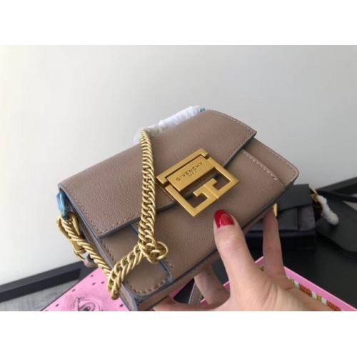GIVENCHY GV3 leather and suede mini shoulder bag 1116 brown