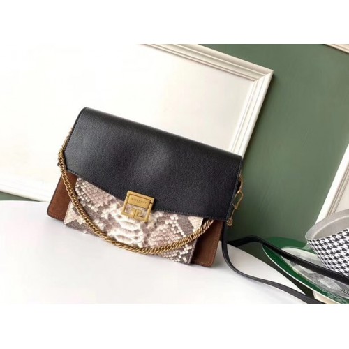 GIVENCHY GV3 python and leather shoulder bag 61433 black