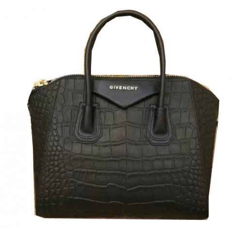 Givenchy Antigona Bag in Croco Leather Black
