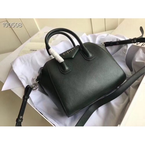 Givenchy Grained Calfskin Small Antigona Bag BB0511 Blackish green