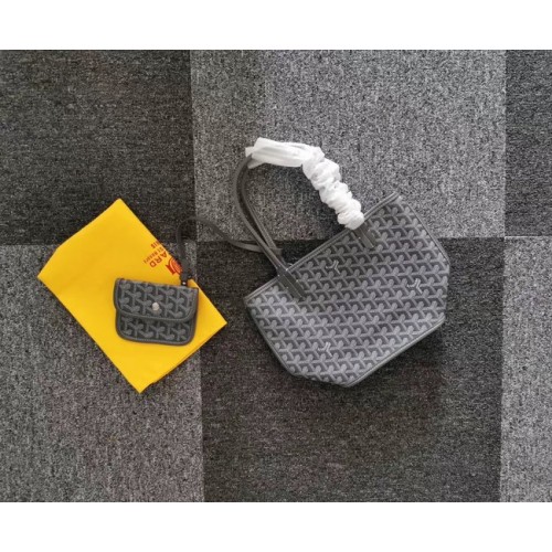 Goyard Calfskin Leather Mini Tote Bag 6782 Grey