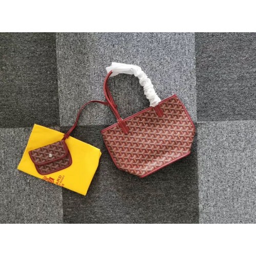 Goyard Calfskin Leather Mini Tote Bag 6782 Wine