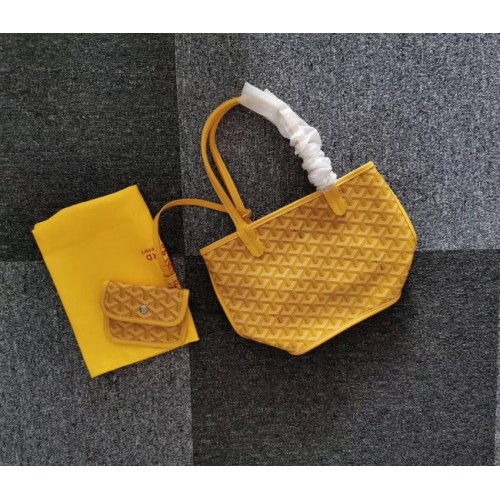 Goyard Calfskin Leather Mini Tote Bag 6782 Yellow