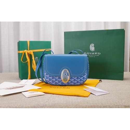 Goyard Calfskin Leather shoulder bag 9967 sky blue