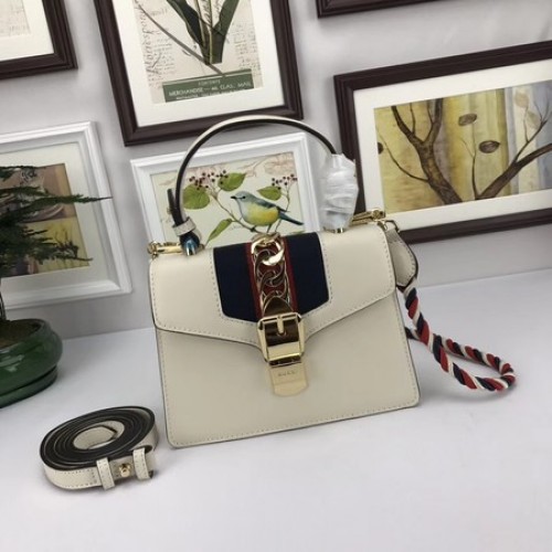 Gucci Sylvie Lather mini Bag 470270 OffWhite
