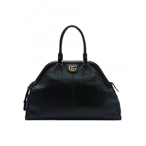 Gucci Calfskin Leather Top Handle Bag 501015 Black