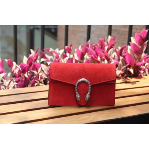 Gucci Dionysus Suede Super mini Bbag with Crystals 476432 Red