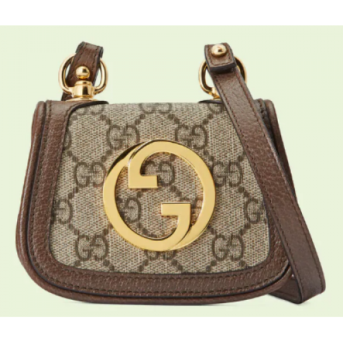 Gucci Blondie card case wallet GG Supreme canvas 698635 brown