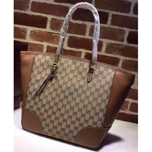 Gucci Bree Original GG Canvas Tote Bag 323671 Apricot