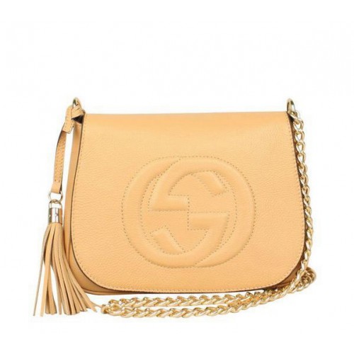 Gucci Broadway Calf Leather Hard Case Clutch 323191 Beige