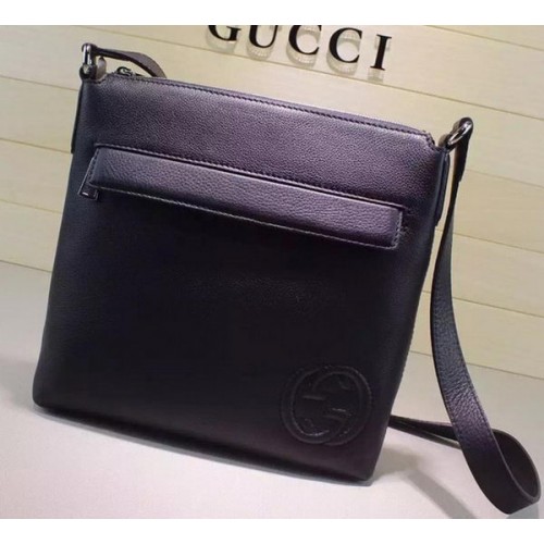 Gucci Calf Leather Messenger BagS 322059 Black
