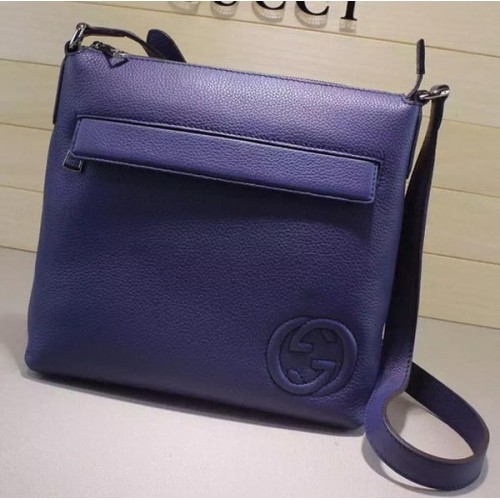 Gucci Calf Leather Messenger BagS 322059 Blue