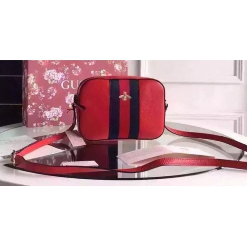 Gucci Calfskin Leather Shoulder Bag 412008 Red