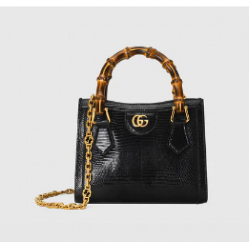 Gucci Diana lizard mini bag 675800 black