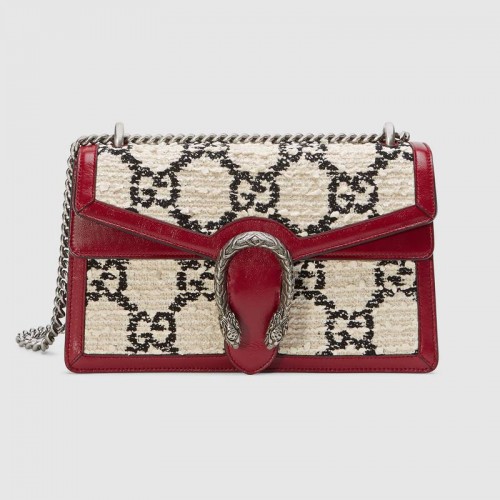 Gucci Dionysus GG Original tweed Shoulder Bag  400249 white