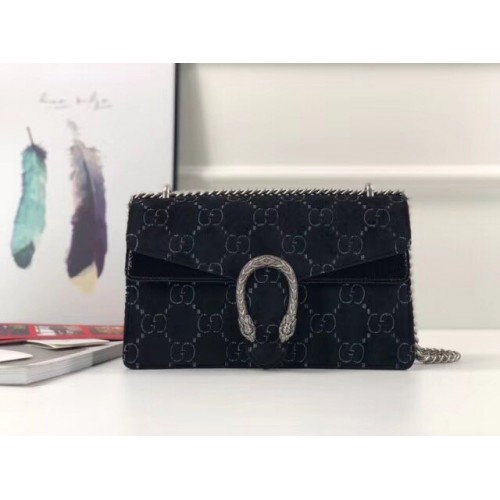 Gucci Dionysus GG velvet small shoulder bag 400249 black