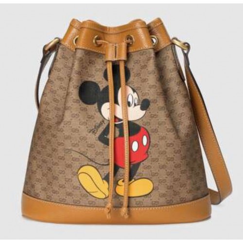 Gucci Disney x Mickey Mouse Small Bucket Bag 602691 Brown