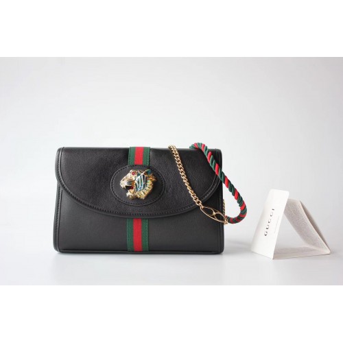 Gucci GG Leather Shoulder Bag 570145 black
