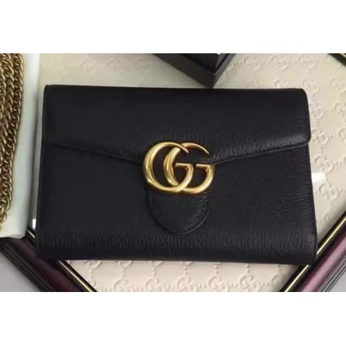 Gucci GG Marmont Leather mini Chain Bag 401232 Black
