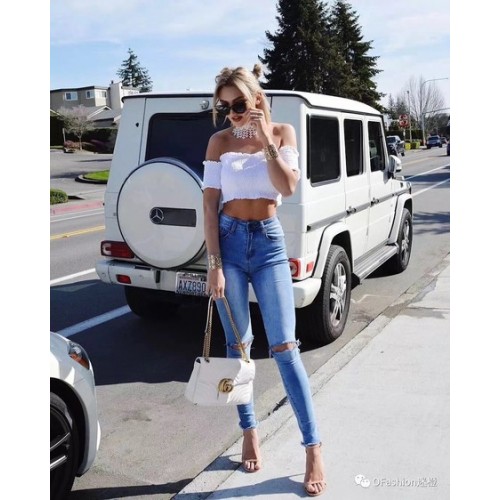 Gucci GG Marmont Matelasse Shoulder Bag 443496 OffWhite