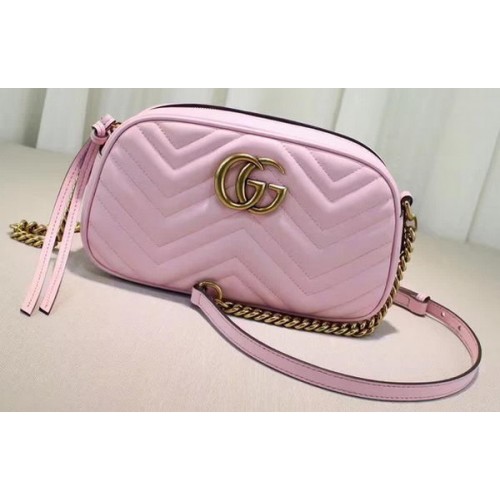 Gucci GG Marmont Matelasse Shoulder Bag 447632 Pink