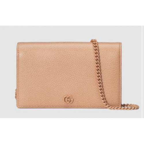 Gucci GG Marmont chain wallet 497985 Rose beige