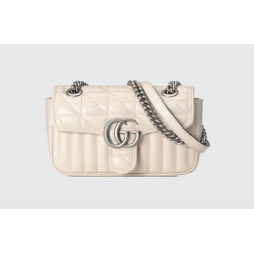 Gucci GG Marmont matelasse mini bag 446744 white