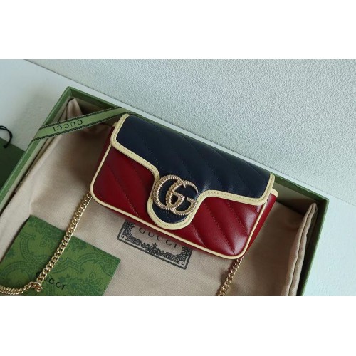 Gucci GG Marmont matelasse mini bag 446744 wine&navy