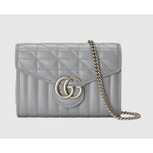 Gucci GG Marmont matelasse mini bag 474575 gray