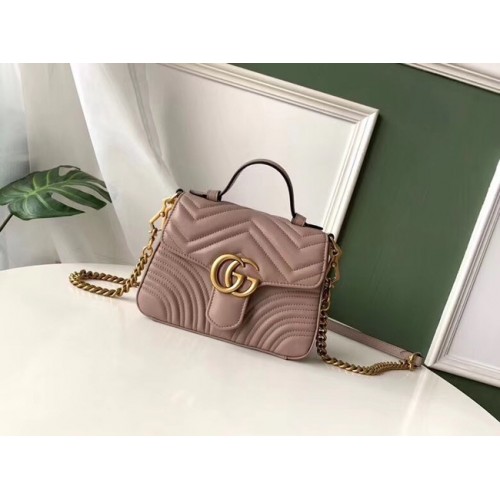 Gucci GG Marmont mini top handle bag 547260 Dusty pink