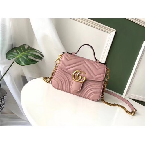 Gucci GG Marmont mini top handle bag 547260 pink