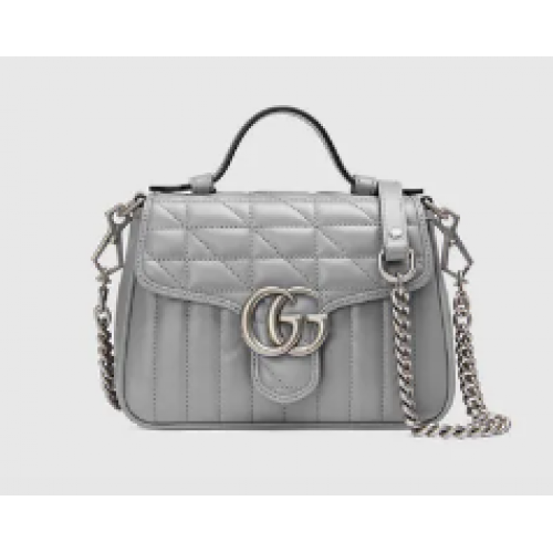 Gucci GG Marmont mini top handle bag 583571 gray