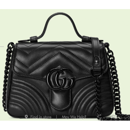 Gucci GG Marmont mini top handle bag 702563 black