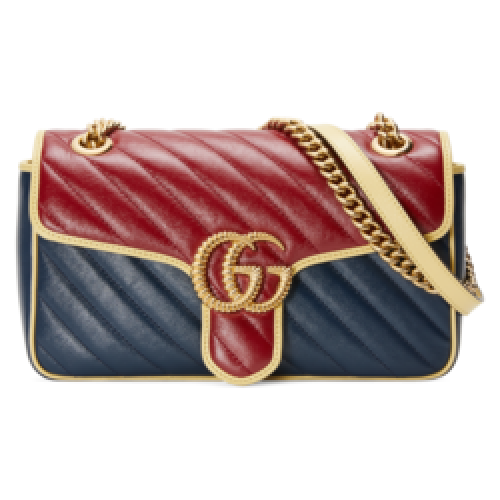 Gucci GG Marmont small shoulder bag 443497 Blue and red