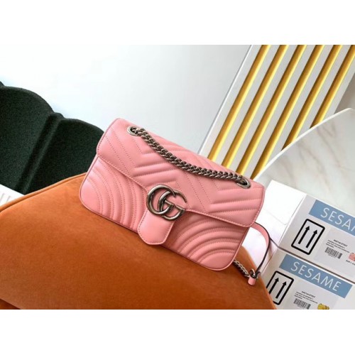 Gucci GG Marmont small shoulder bag 443497 Pastel pink