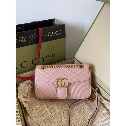 Gucci GG Marmont small shoulder bag 443497 light pink