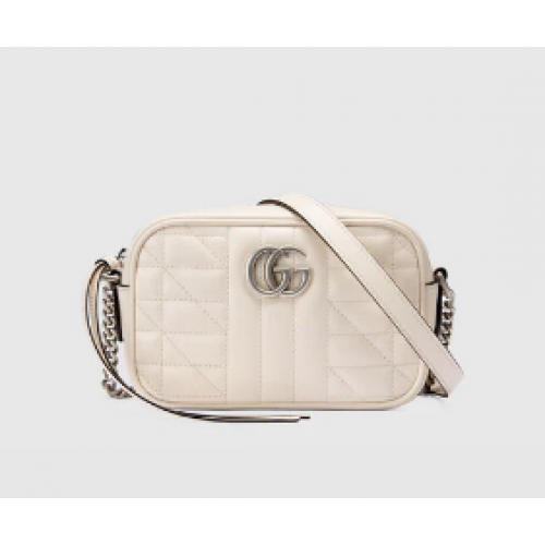 Gucci GG Marmont small shoulder bag 447632 white