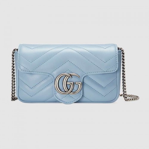 Gucci GG Marmont super mini bag 476433 Pastel blue