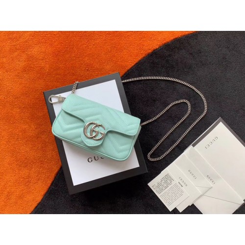 Gucci GG Marmont super mini bag 476433 Pastel green