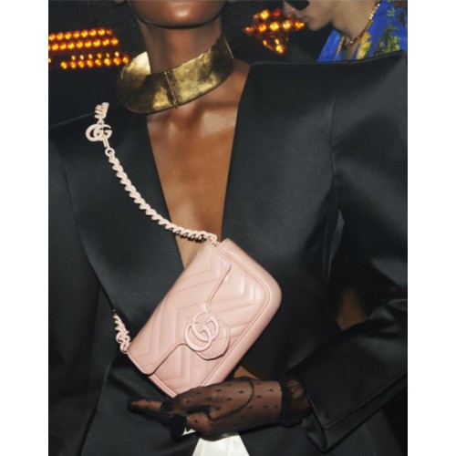 Gucci GG Marmont super mini pink bag 476433 pink chain