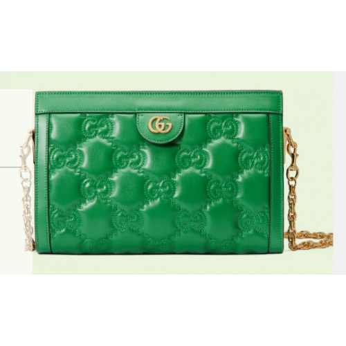 Gucci GG Matelasse leather shoulder bag 702200 Bright green