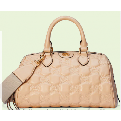Gucci GG Matelasse leather top handle bag 702242 Beige