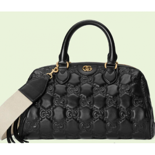 Gucci GG Matelasse leather top handle bag 702242 black
