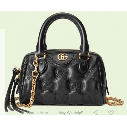 Gucci GG Matelasse leather top handle bag 702251 black