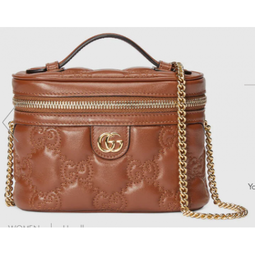 Gucci GG Matelasse top handle mini bag 723770 Light brown