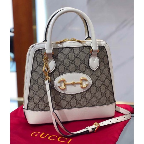 Gucci GG Supreme Canvas Top Handle Bag 621220 White