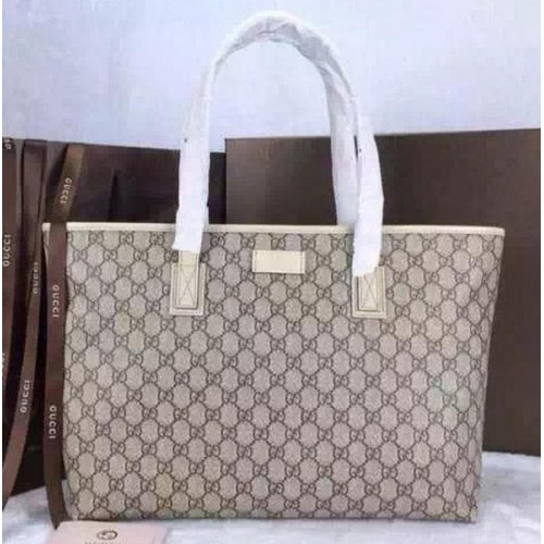 Gucci GG Supreme Canvas Tote Bags 211137 White