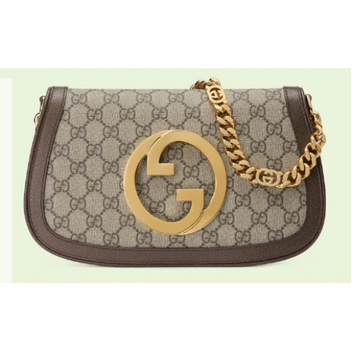 Gucci GG Supreme canvas Blondie shoulder bag 699268 Brown